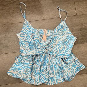 Style Rack Blue and Pink Zebra Print Camisole